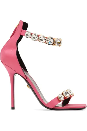VERSACE 110mm Embellished Satin Sandals