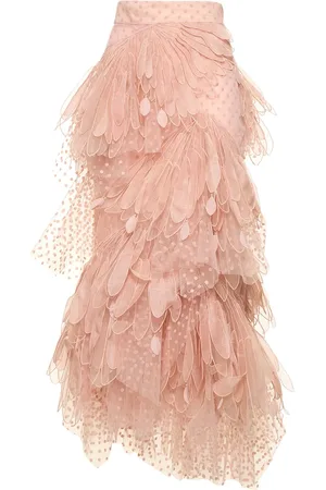 ZIMMERMANN Lvr Exclusive Flocked Tulle Long Skirt