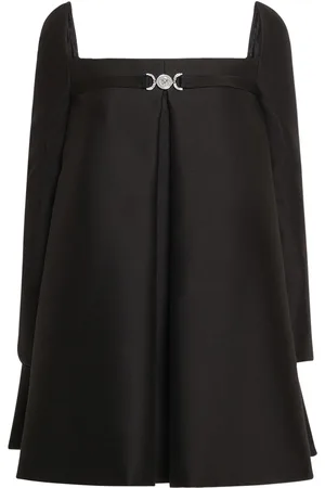 VERSACE Wool & Silk Twill Long Sleeve Mini Dress