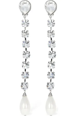 Alessandra Rich Long Earrings W/ Faux Pearl