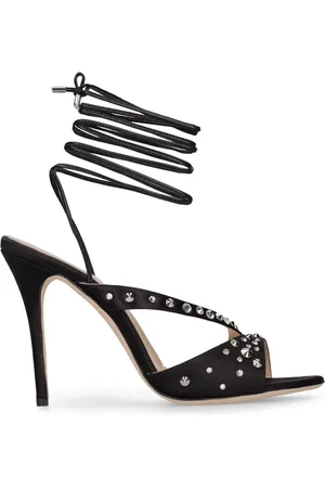 Alessandra Rich 100mm Visocse & Silk Satin Sandals