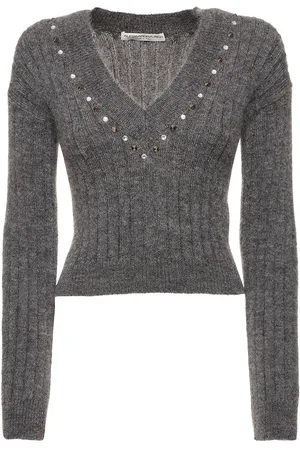Alessandra Rich Mohair Blend Knit Sweater