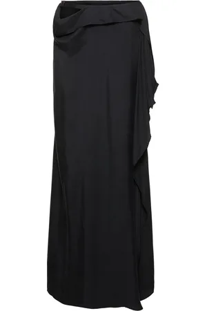 ANN DEMEULEMEESTER Medi Asymmetric Silk Twill Long Skirt