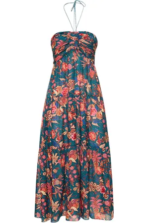 ULLA JOHNSON Siya Printed Cotton Blend Midi Dress