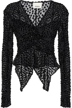 Isabel Marant Ulietta Viscose & Silk Long Sleeve Top