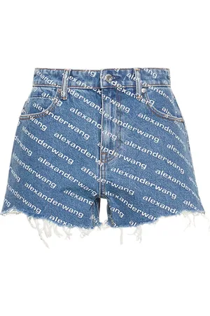 Alexander Wang Bite Logo Cotton Denim Shorts