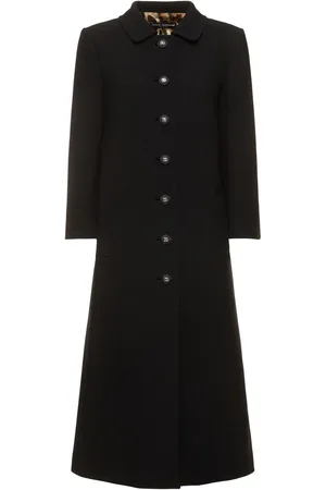 Dolce & Gabbana Wool Crepe Single Breasted Long Coat