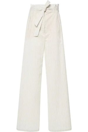 Max Mara Cotton Canvas Belted Wide Pants
