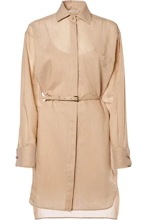 Max Mara Brioso Cotton & Silk Striped Mini Dress