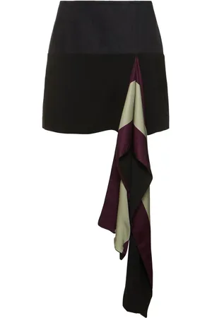 DRIES VAN NOTEN Ruffled Crepe Satin Mini Skirt