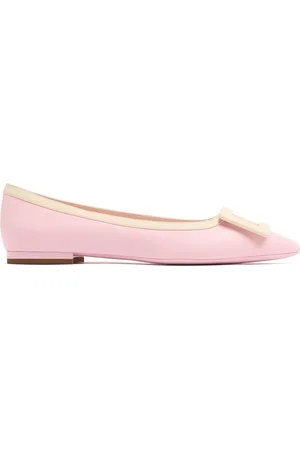 Roger Vivier 10mm Gommettine Leather Ballerina Flats