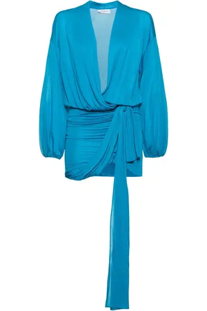 BLUMARINE Draped Viscose Jersey Mini Dress W/bow