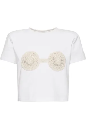 MAGDA BUTRYM Embellished Jersey T-shirt