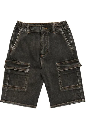 MONNALISA Cotton Denim Cargo Shorts