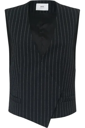 Ami Pinstriped Wool Vest