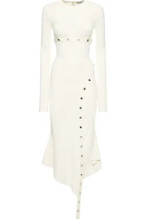 The Attico Stretch Jersey Long Sleeve Midi Dress