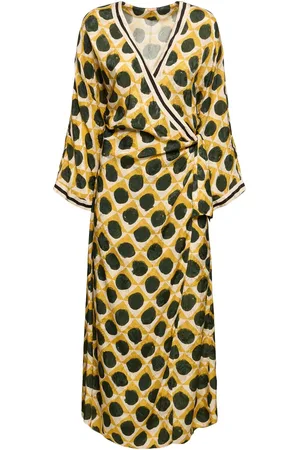 JOHANNA ORTIZ Jacquard Long Sleeve Long Wrap Dress