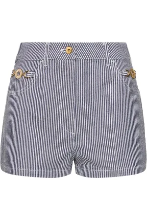 Patou Striped Denim Shorts