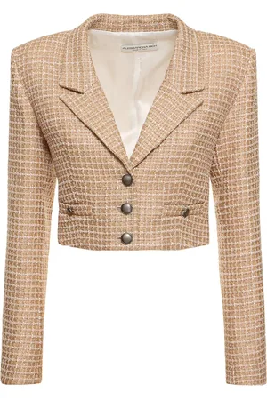 Alessandra Rich Sequined Tweed Cropped Boxy Jacket