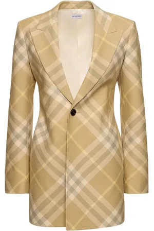 Burberry Check Wool Tailored Single Breast Jacket