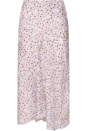 Isabel Marant Lisanne Printed Silk Blend Midi Skirt