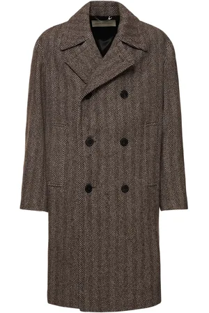 DRIES VAN NOTEN Razel Herringbone Wool Coat