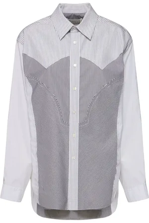Maison Margiela Striped Poplin Long Sleeve Shirt