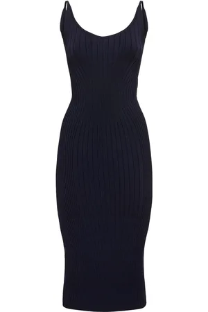 MUGLER Rib Knit Midi Dress