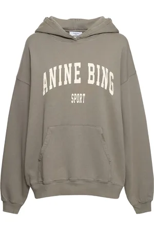 ANINE BING Harvey Logo Hooded Cotton Sweatshirt