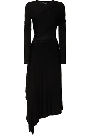 Helmut Lang Draped Jersey Long Dress