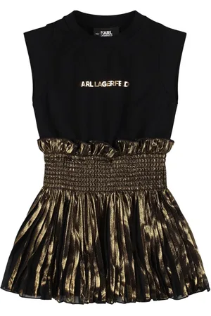 Karl Lagerfeld Printed Ruffled Poly Dress