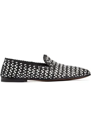 Dolce & Gabbana Woven Two-tone Leather Loafers