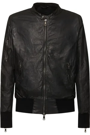 GIORGIO BRATO Brushed Leather Bomber Jacket