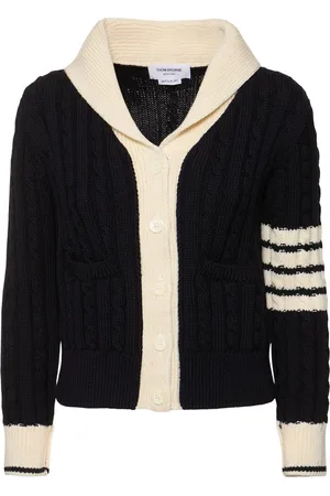 Thom Browne Wool Knit Cardigan W/stripes