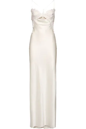 ERMANNO SCERVINO Embroidered Satin Long Dress