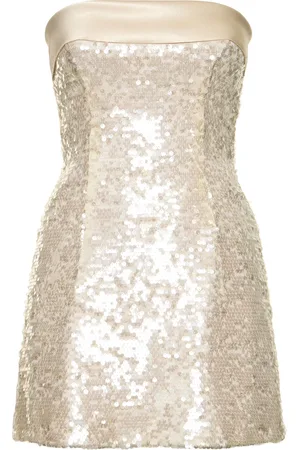 Serafini Strapless Sequined Mini Dress
