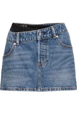 Alexander Wang Denim Mini Skirt W/ Underwear Detail