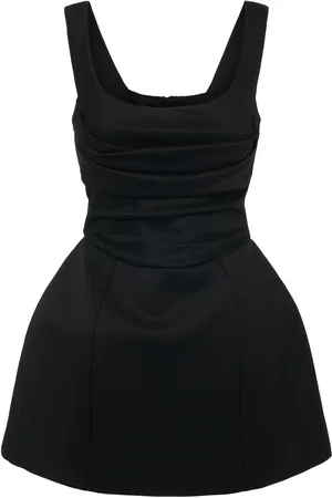 GIUSEPPE DI MORABITO Draped Wool Satin Mini Dress