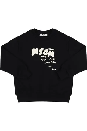 Msgm Logo Printed Cotton Sweatshirt