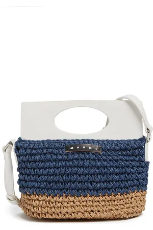 Marni Bicolor Raffia Effect Basket Bag