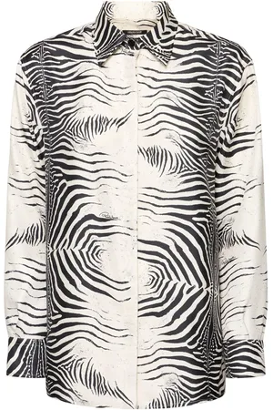 Roberto Cavalli Zebra Printed Silk Twill Shirt