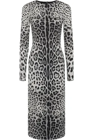 Dolce & Gabbana Leo Print Silk Charmeuse Midi Dress