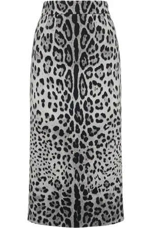 Dolce & Gabbana Leo Print Silk Charmeuse Midi Skirt