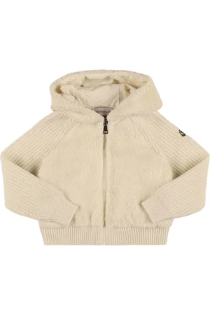 Moncler Wool & Tech Teddy Zip-up Hooded Jacket