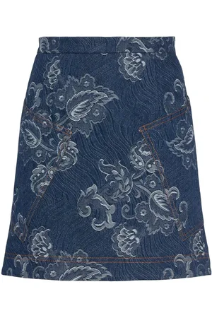 Etro Printed Denim Mini Skirt
