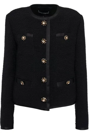 Dolce & Gabbana Tweed Boucle Crewneck Jacket