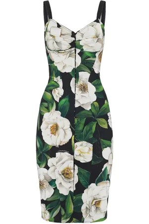 Dolce & Gabbana Gardenia Printed Midi Dress