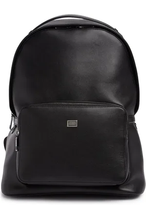 Dolce & Gabbana Logo Plaque Leather Backpack