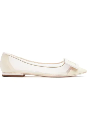 Roger Vivier 5mm Gommettine Mesh Ballerina Flats