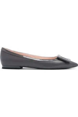 Roger Vivier 5mm Gommettine Piping Leather Ballerinas